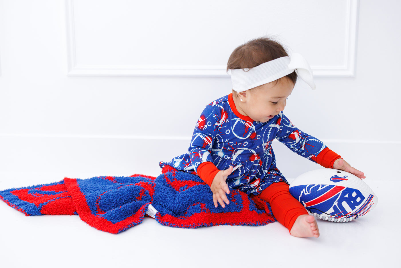 football blanket- BLUE/RED - STROLLER