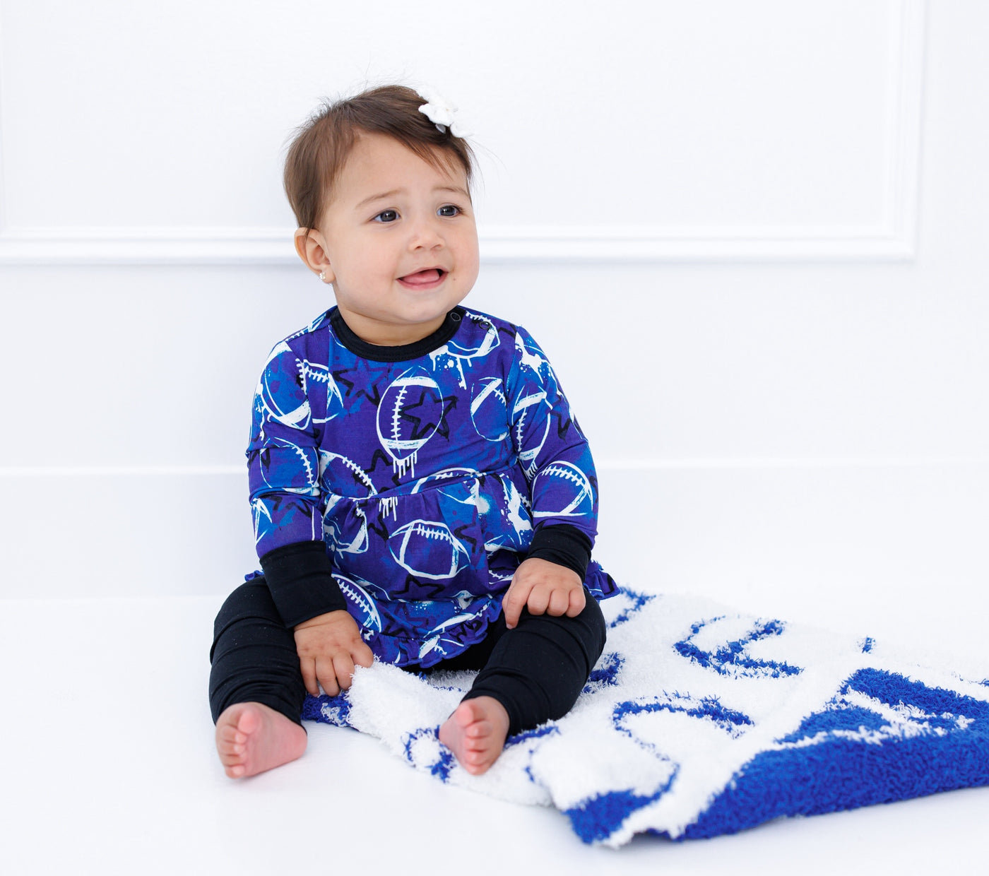 Football Blanket- BLUE/WHITE - STROLLER