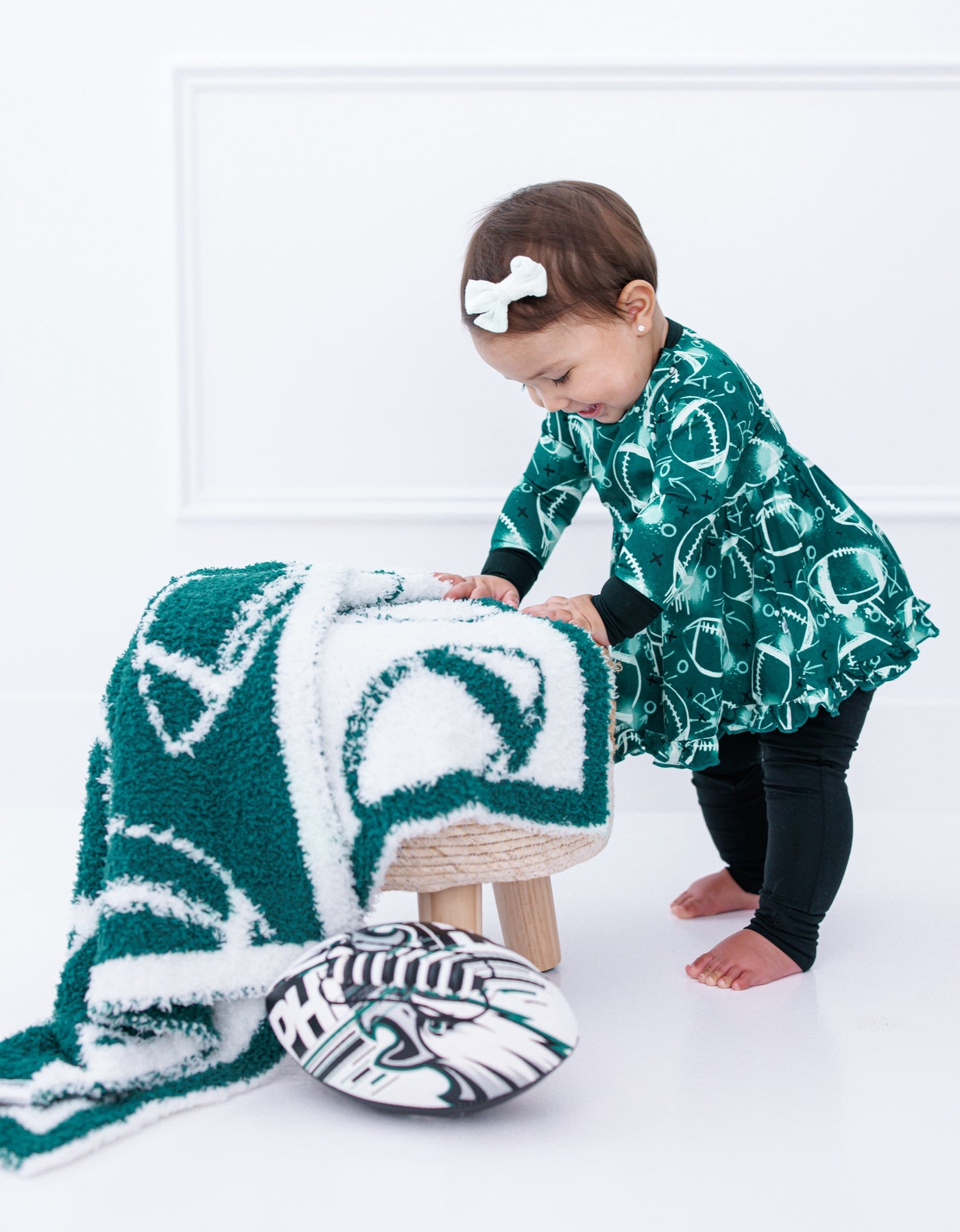 Football Blanket- GREEN/SILVER - STROLLER