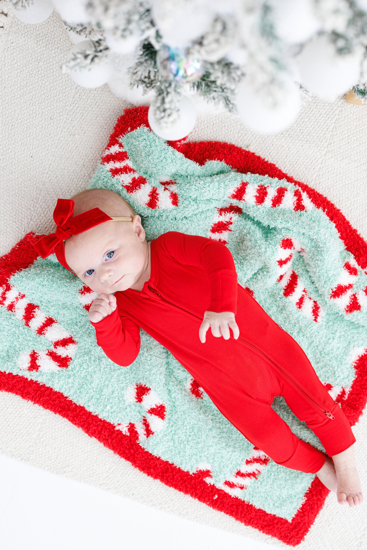 candy canes microfiber blanket- STROLLER