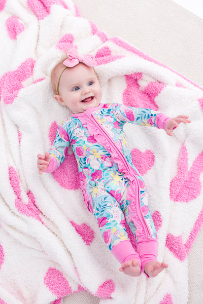 Pink Bunny Microfiber Blanket- TODDLER