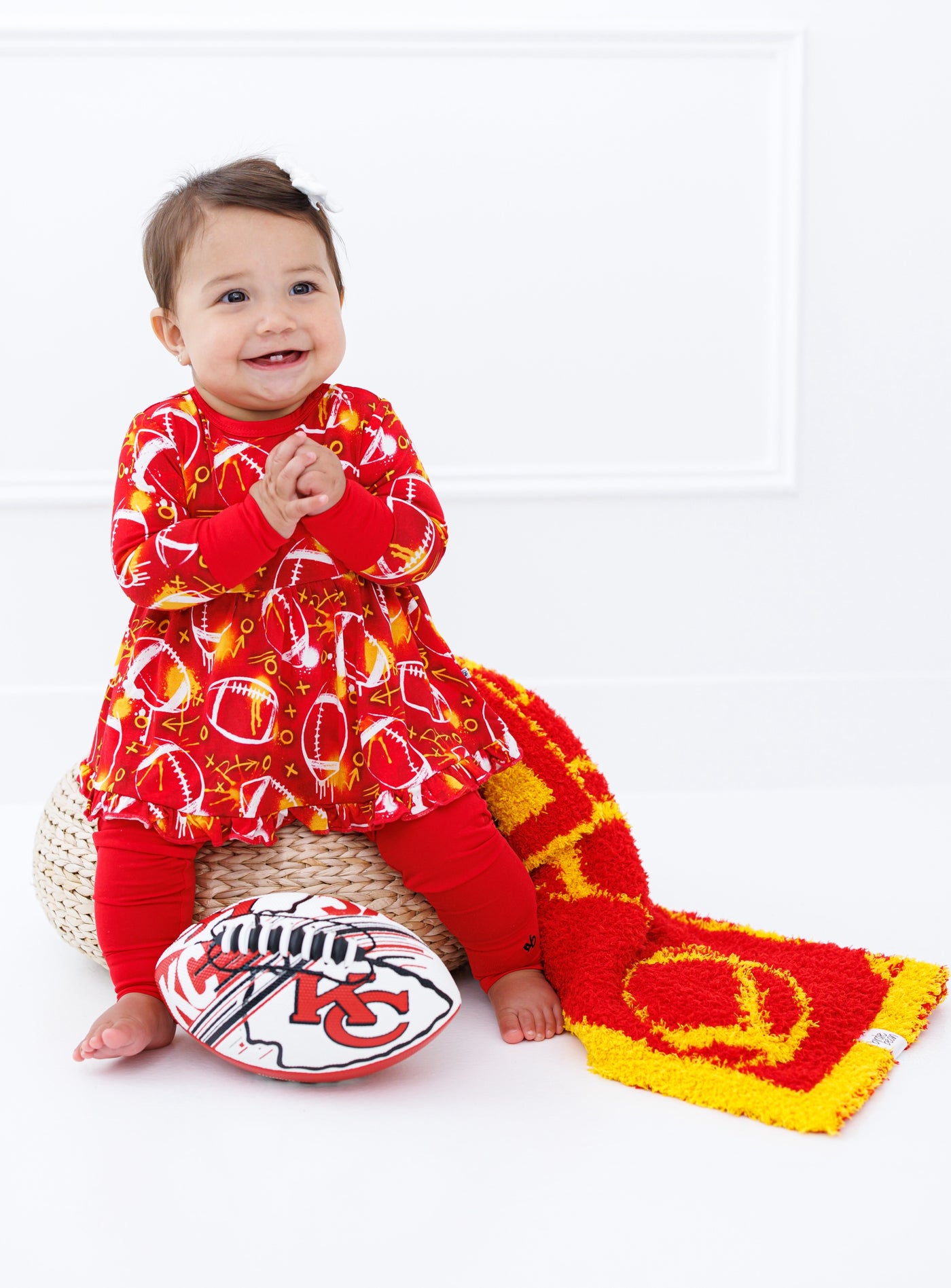 Football Blanket- RED/YELLOW - STROLLER