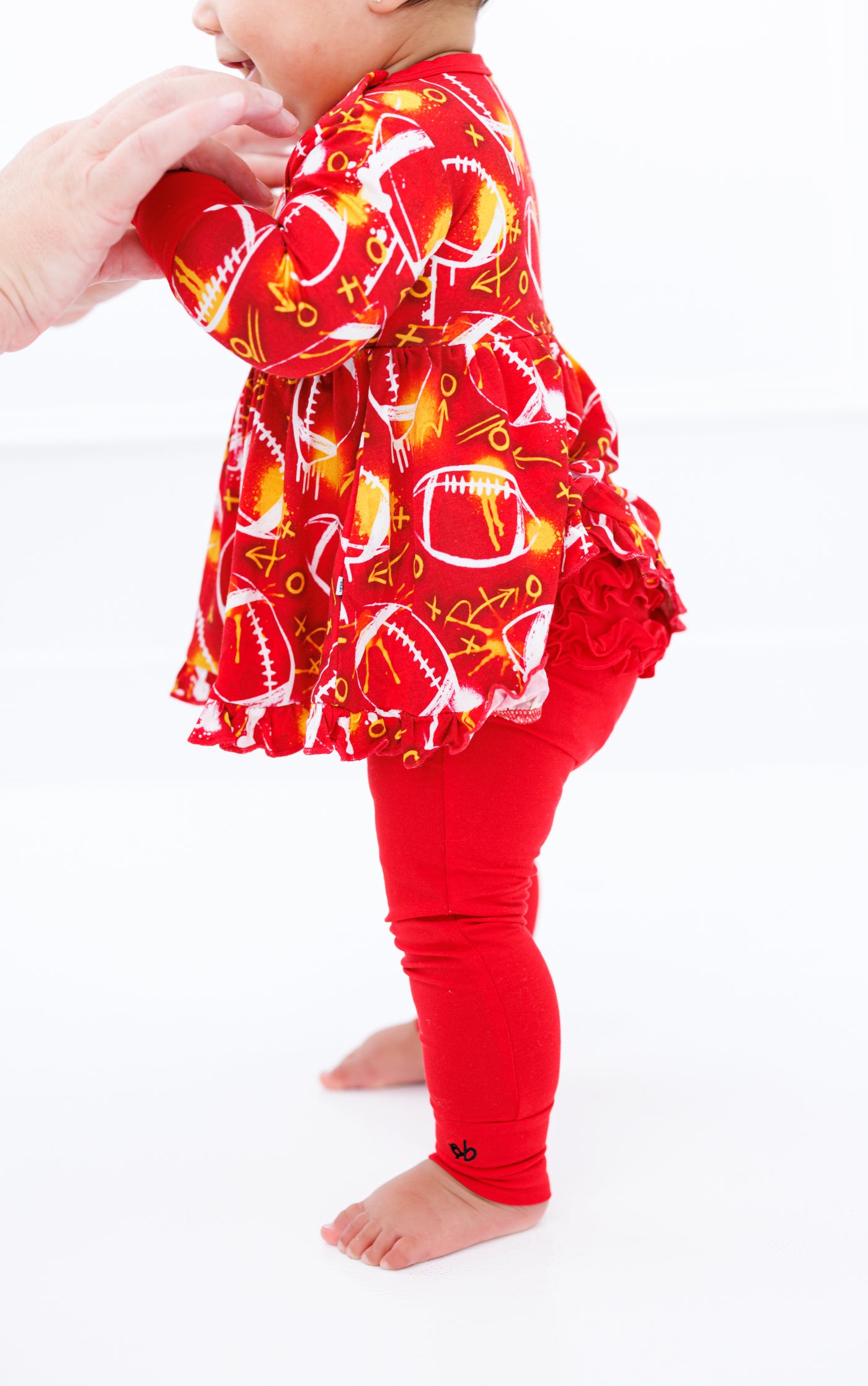 graffiti football peplum set : RED AND YELLOW/GOLD