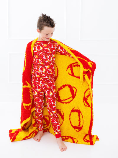 football blanket- RED/YELLOW -TODDLER