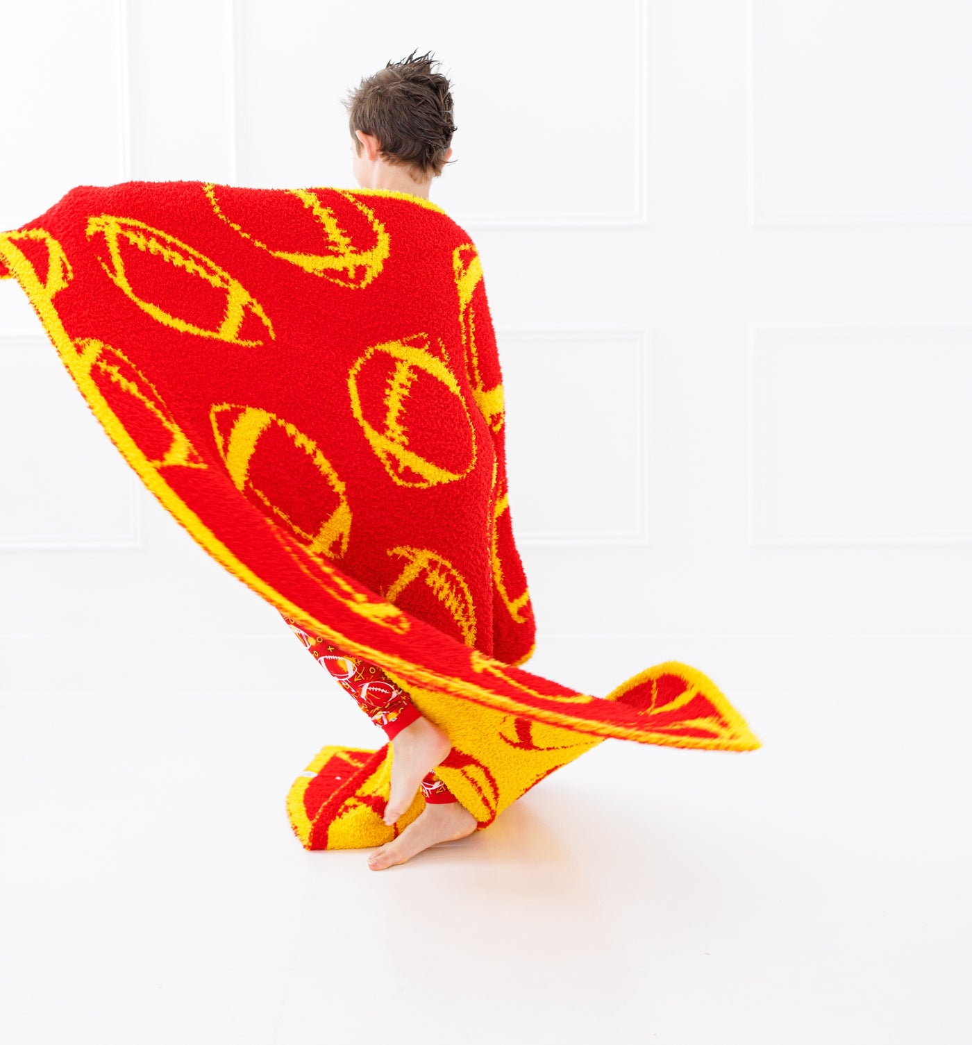 Football Blanket- RED/YELLOW -TODDLER