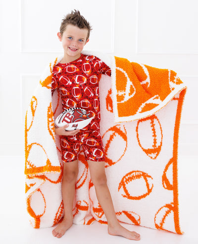 football blanket- ORANGE/WHITE -TODDLER