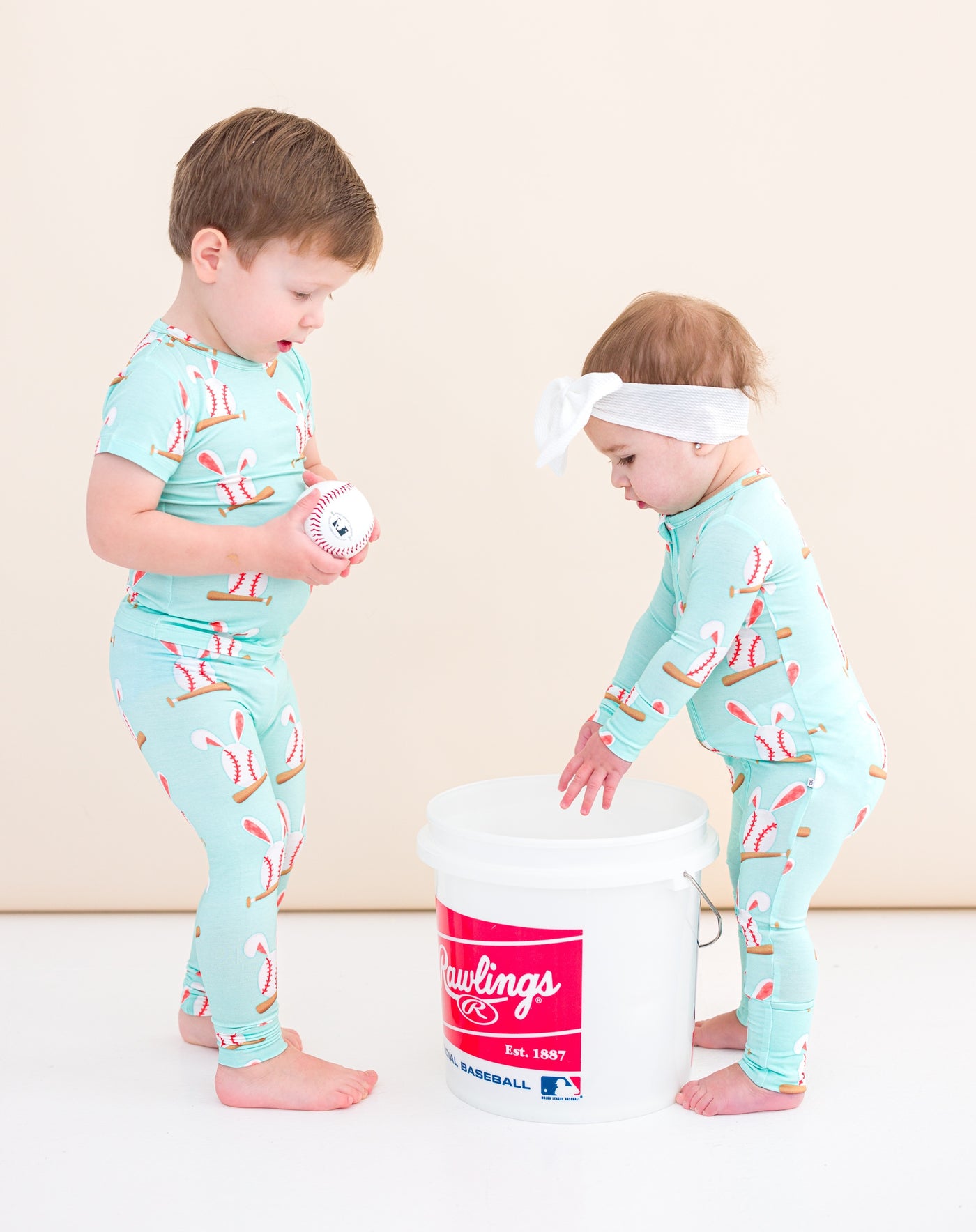 Baseball Bunnies 2-Piece Pajamas