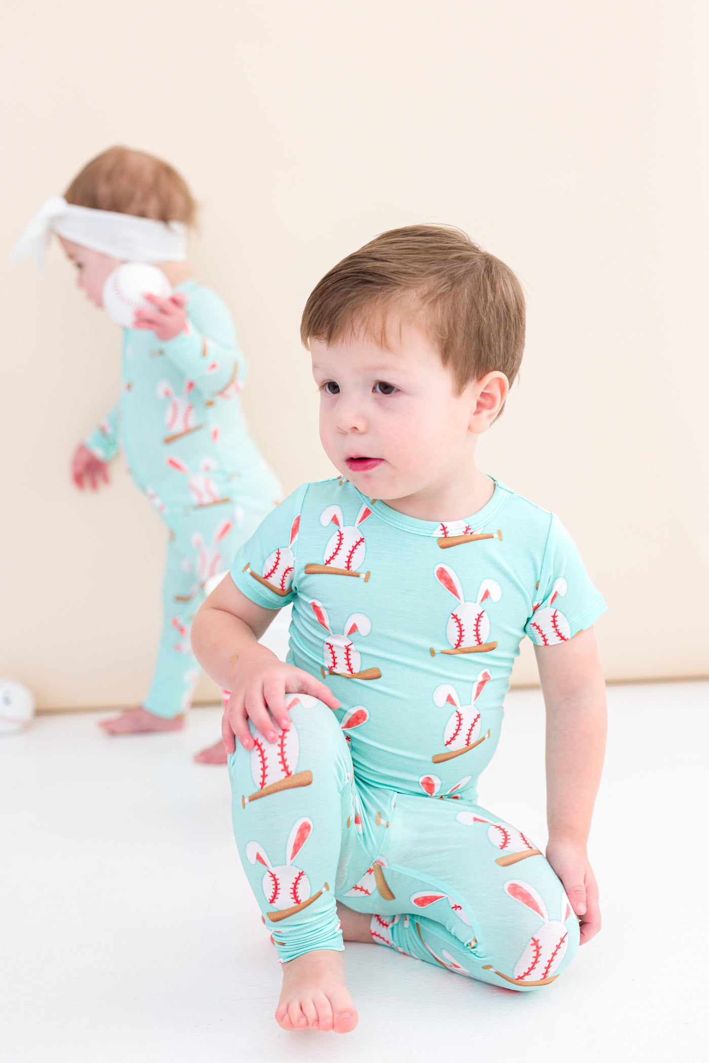 Baseball Bunnies 2-Piece Pajamas