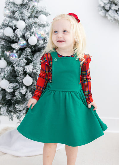 tartan plaid pinafore set