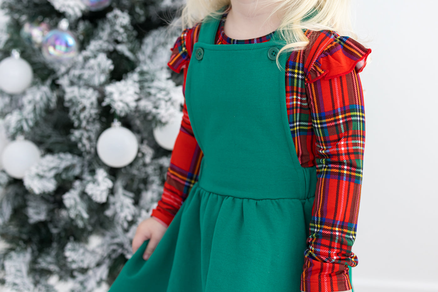 tartan plaid pinafore set