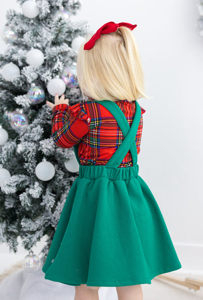 tartan plaid pinafore set