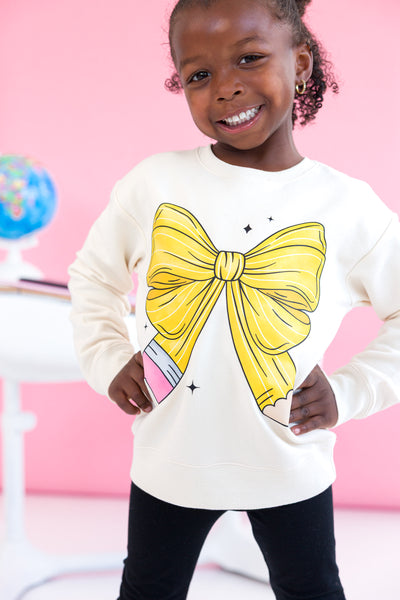Pencil Bow Crewneck Sweatshirt