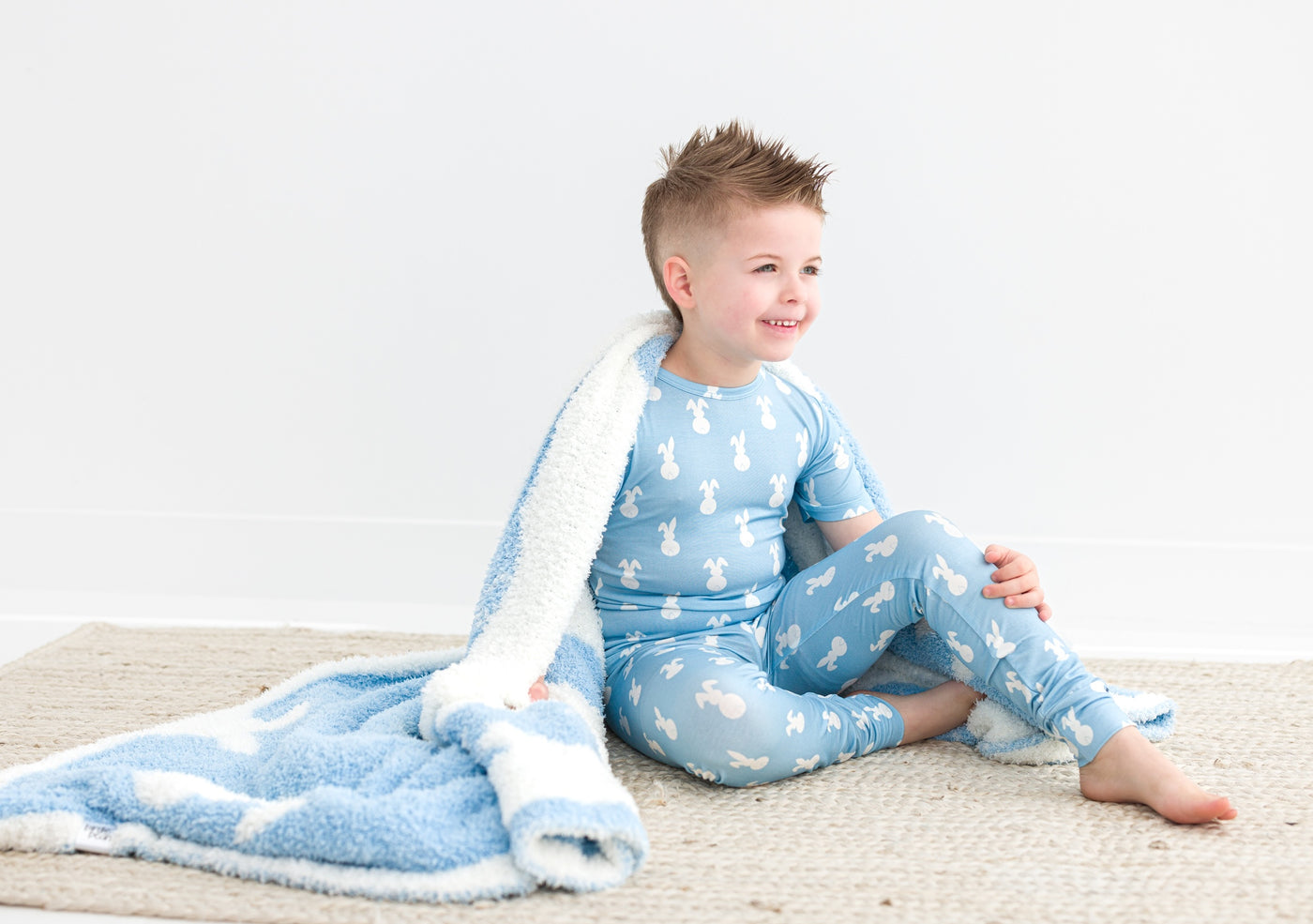 Blue Bunny Microfiber Blanket- TODDLER