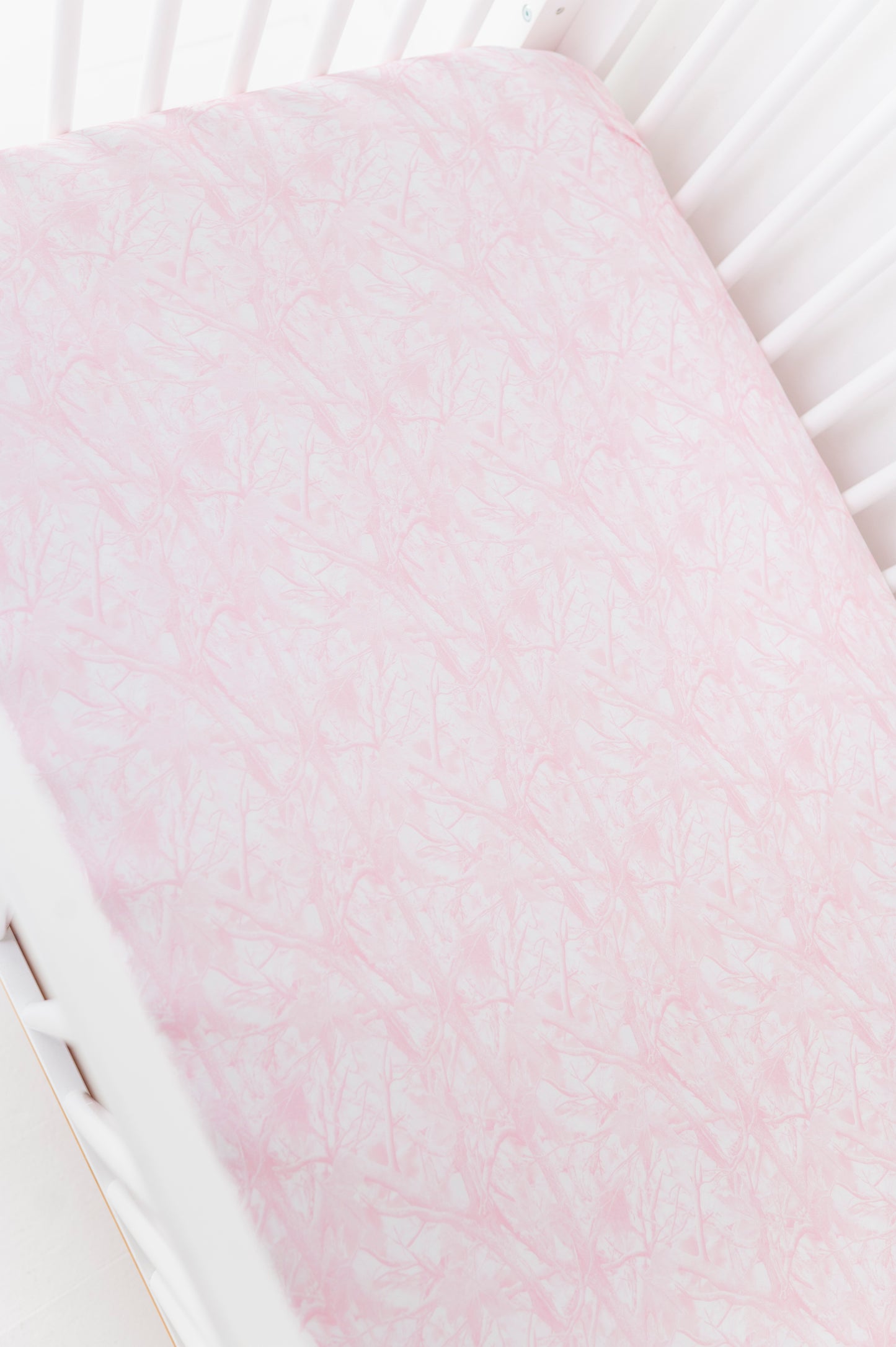 Pink Tree Camo Crib Sheet