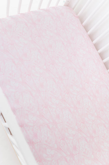 Pink Tree Camo Crib Sheet
