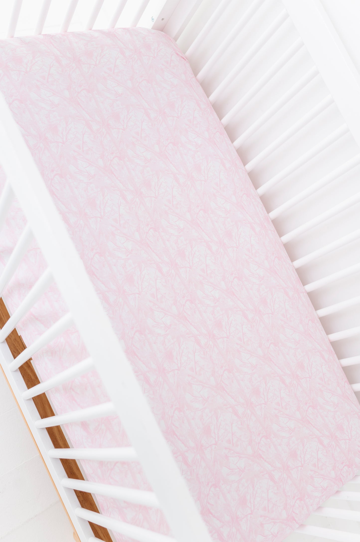 Pink Tree Camo Crib Sheet