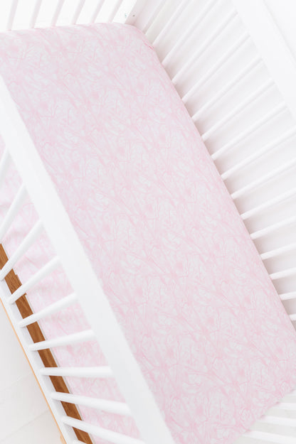 Pink Tree Camo Crib Sheet