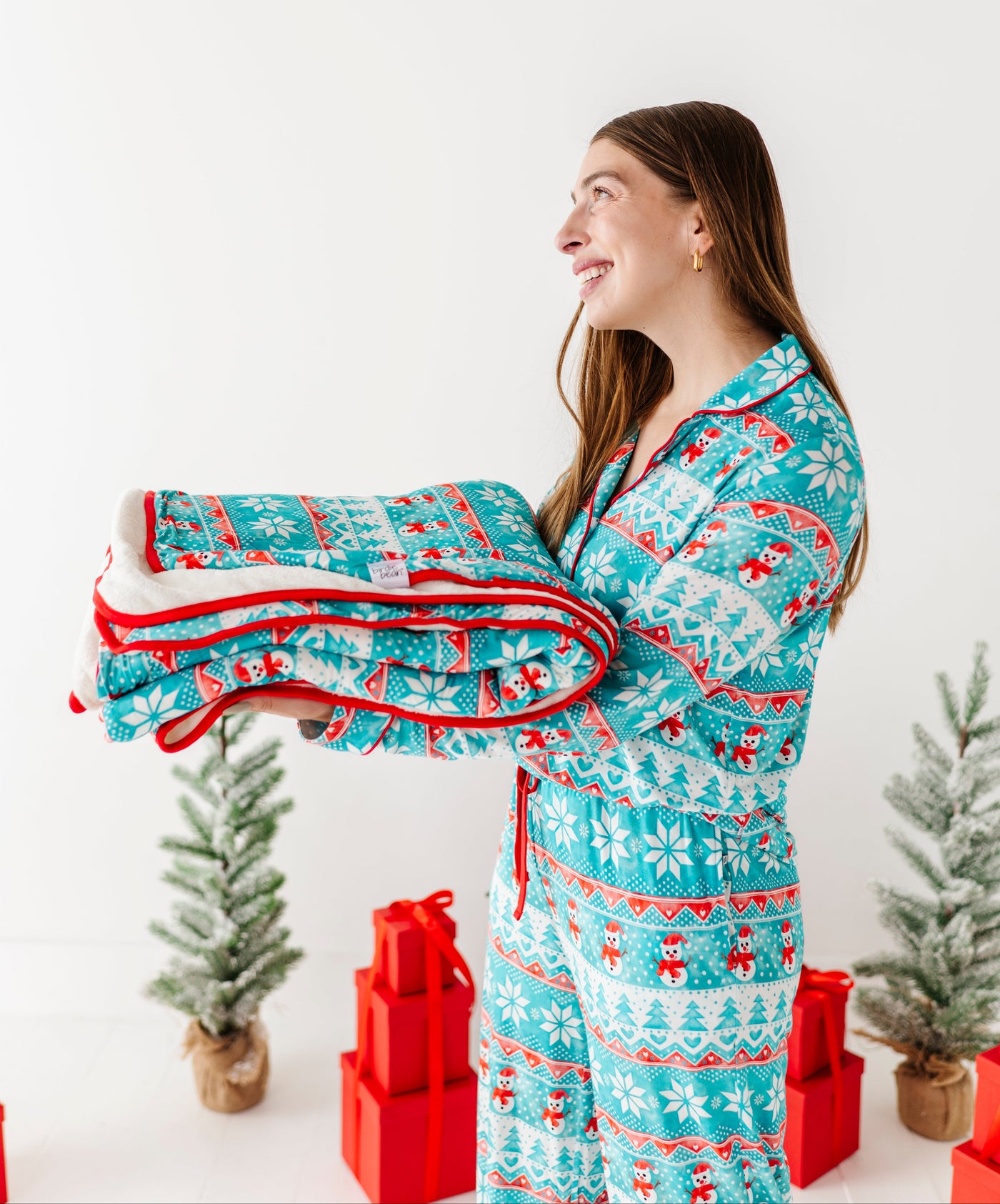 Frosty Fair Isle Plush Throw Blanket