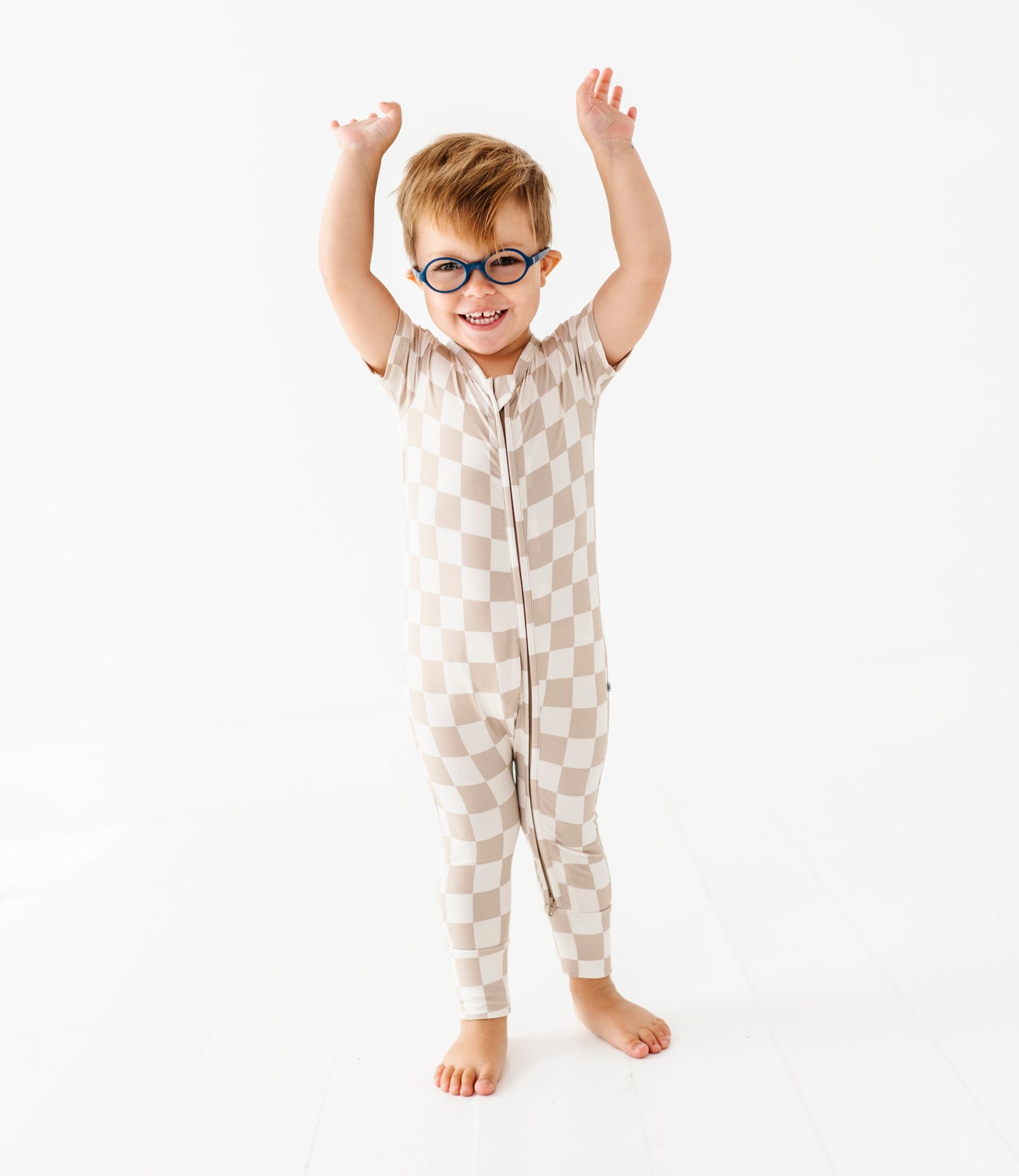 Oat Check Zip Romper