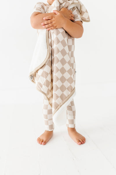 Oat Check Plush Birdie Blanket- STROLLER