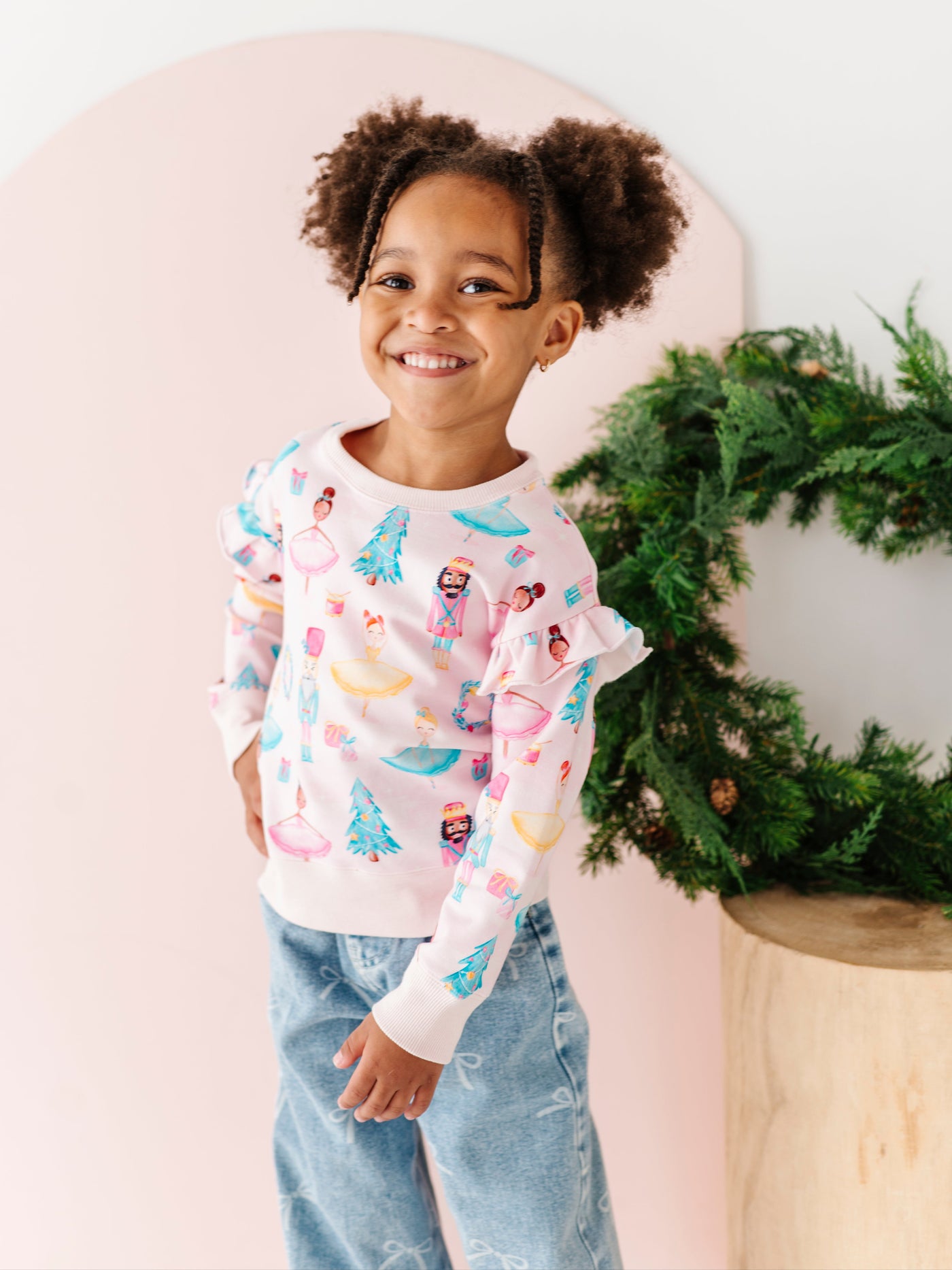 Sugarplum Ruffle Crewneck Sweatshirt