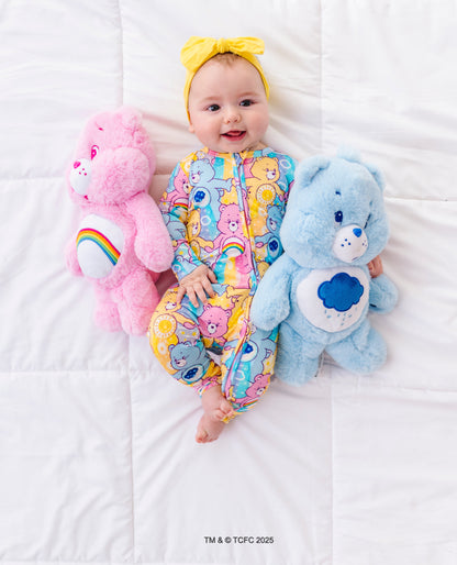 Infant in Care Bears™ Stare convertible romper with two-way zipper and soft bamboo fabric