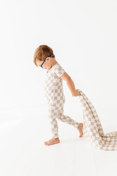 Oat Check Plush Birdie Blanket- STROLLER