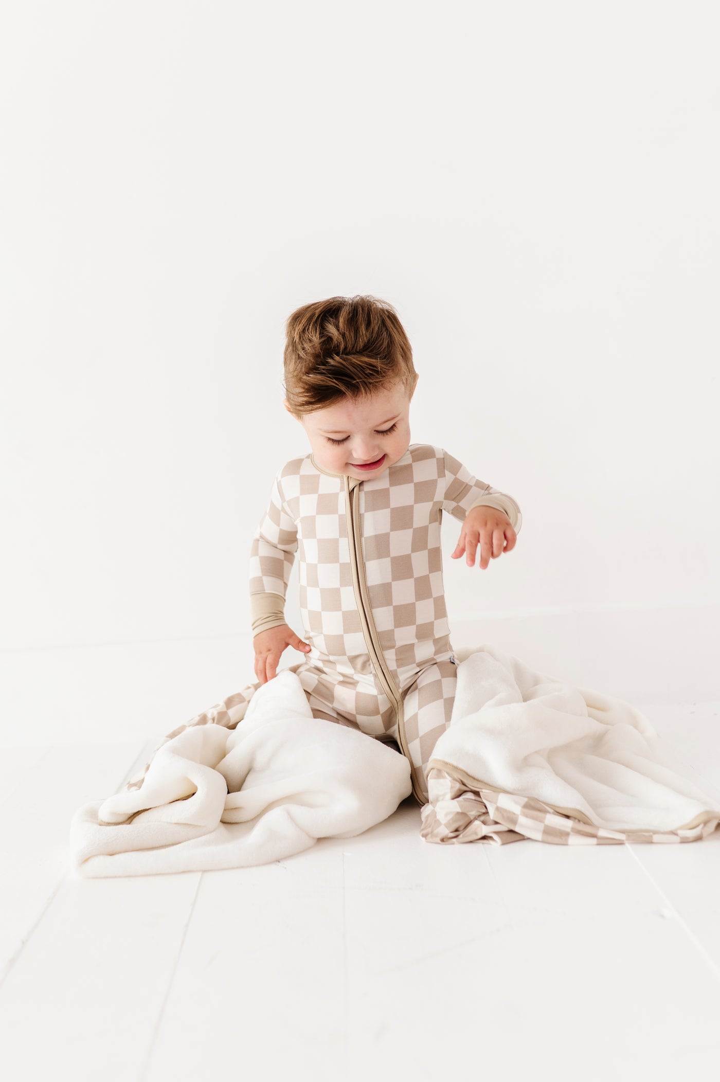 Oat Check Plush Toddler Blanket