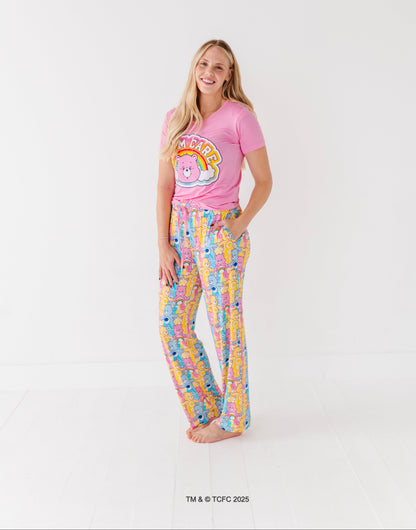 Women’s Care Bears short sleeve lounge tee styled with coordinating bamboo pajama bottoms