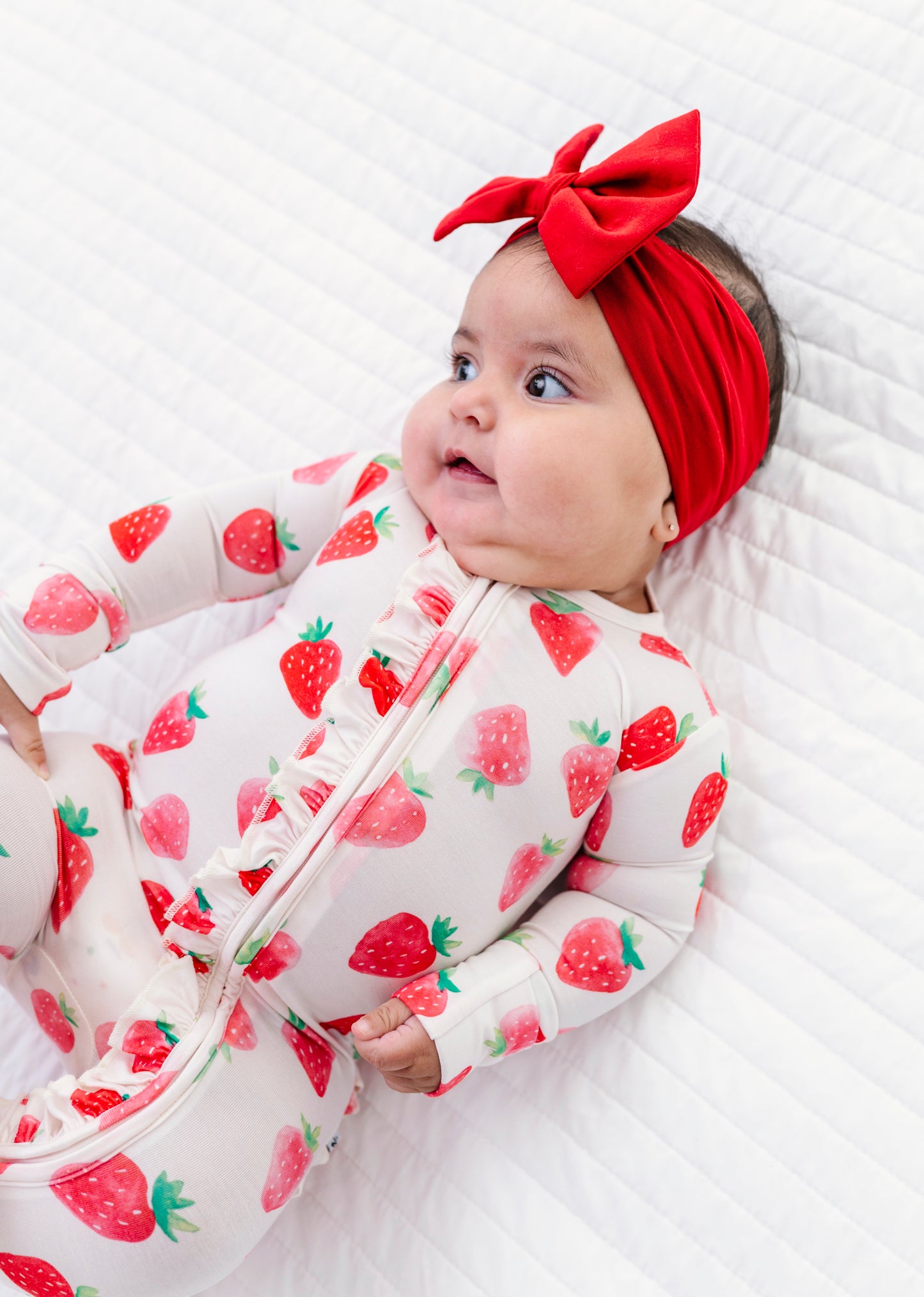 Sweet Strawberry Ruffle Convertible Romper