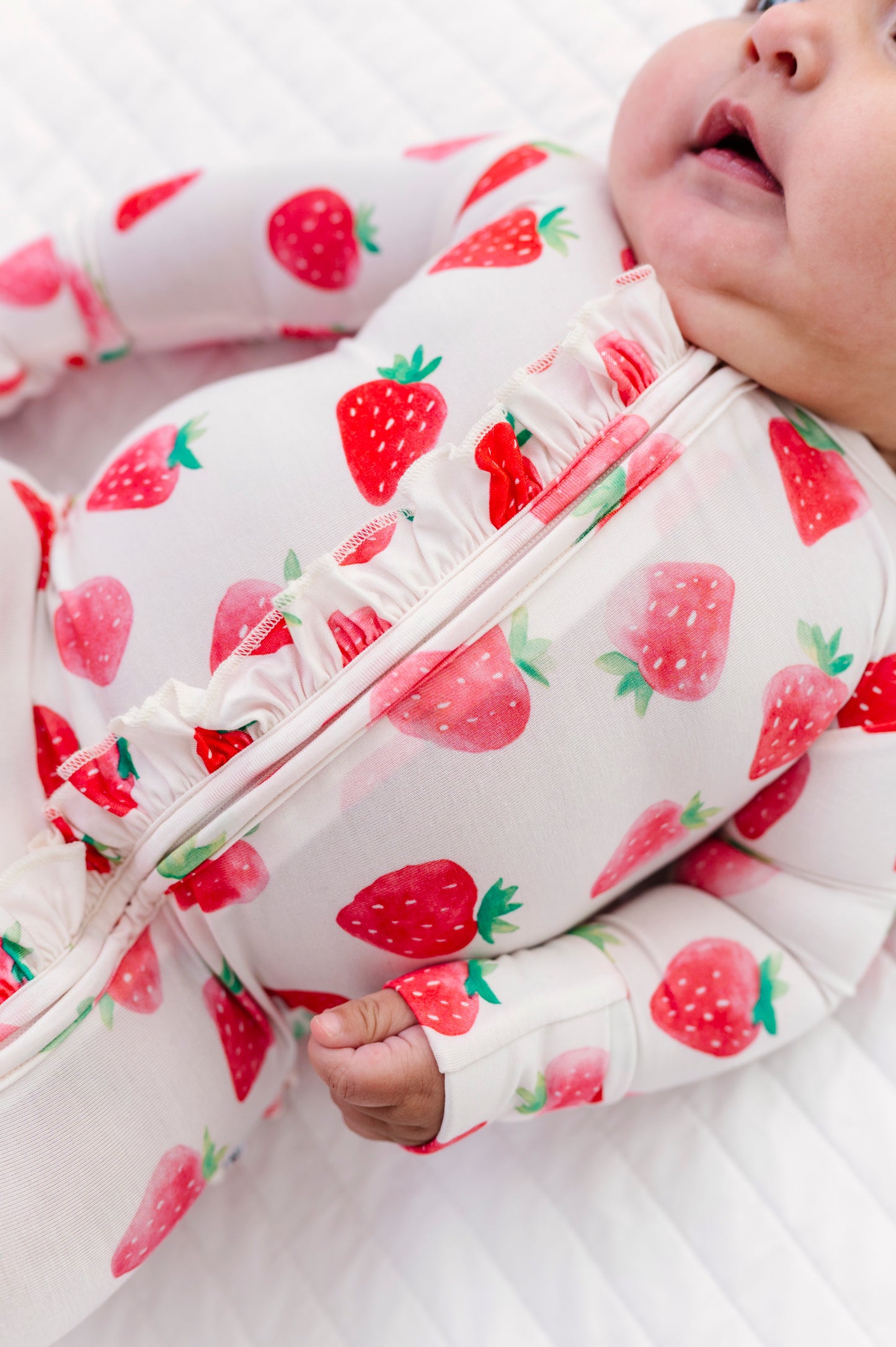 Sweet Strawberry Ruffle Convertible Romper
