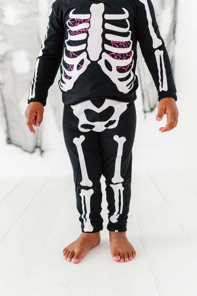 Bones Glow-In-The-Dark 2-Piece Pajamas - PINK
