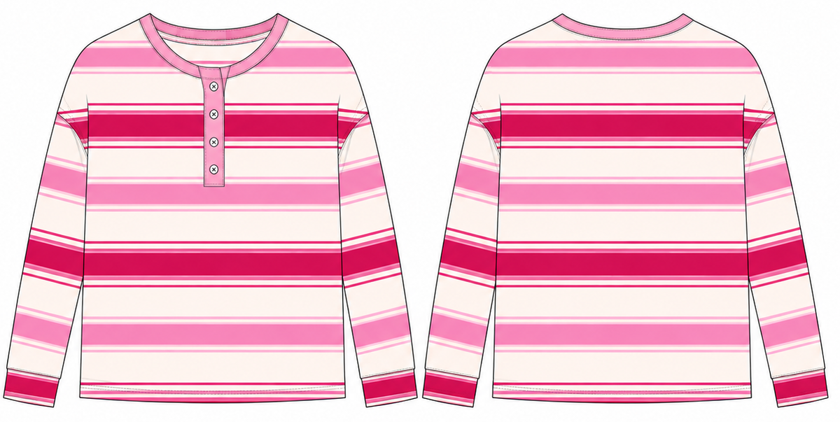 Sweetheart Stripes Bamboo Cotton Henley