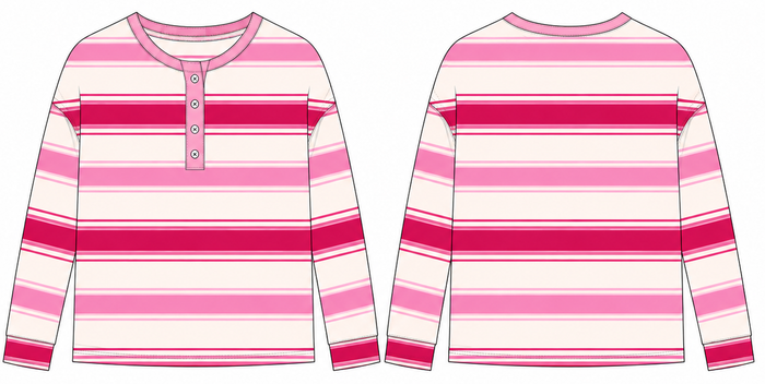 Sweetheart Stripes Bamboo Cotton Henley