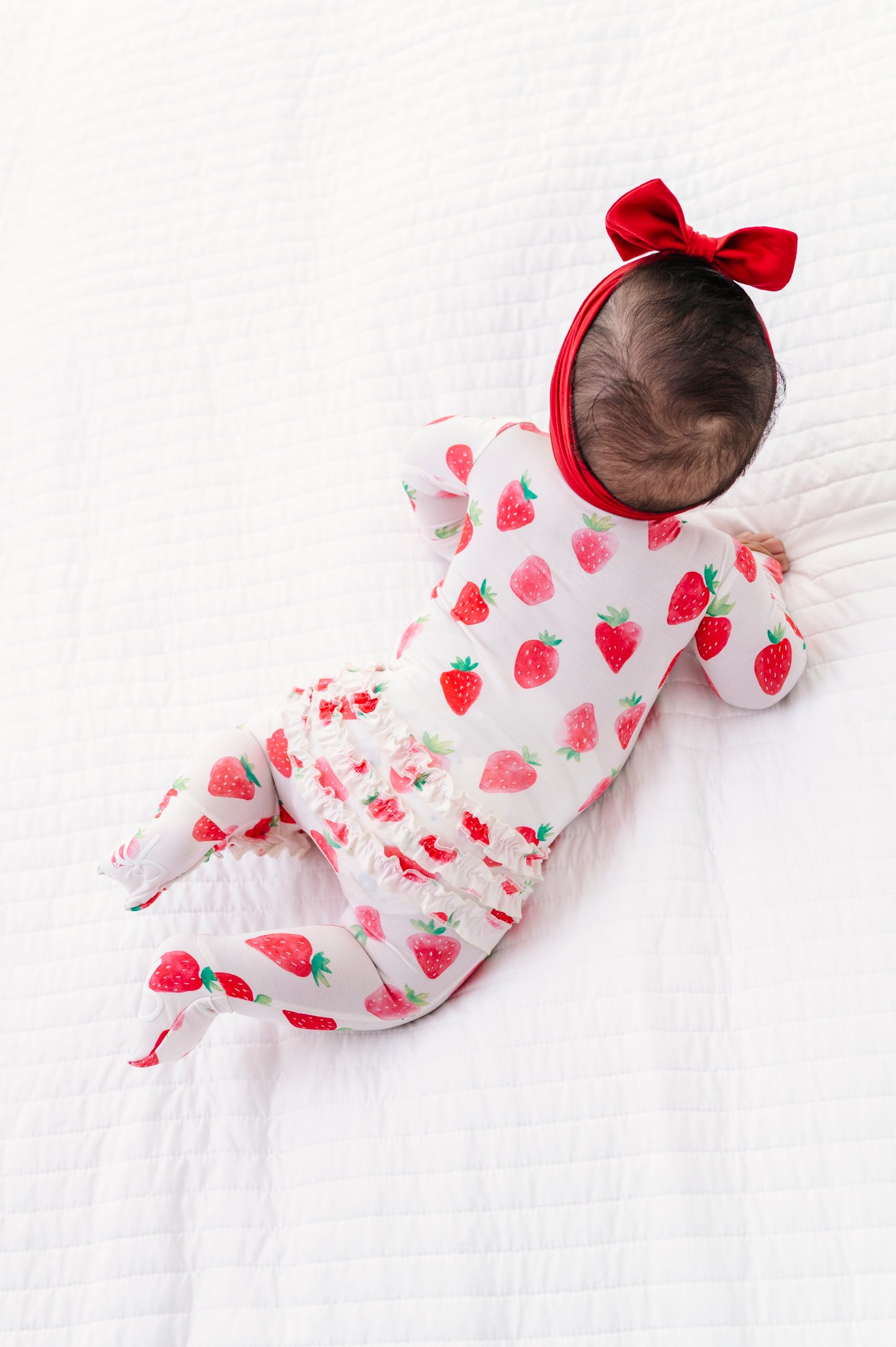 Sweet Strawberry Ruffle Convertible Romper