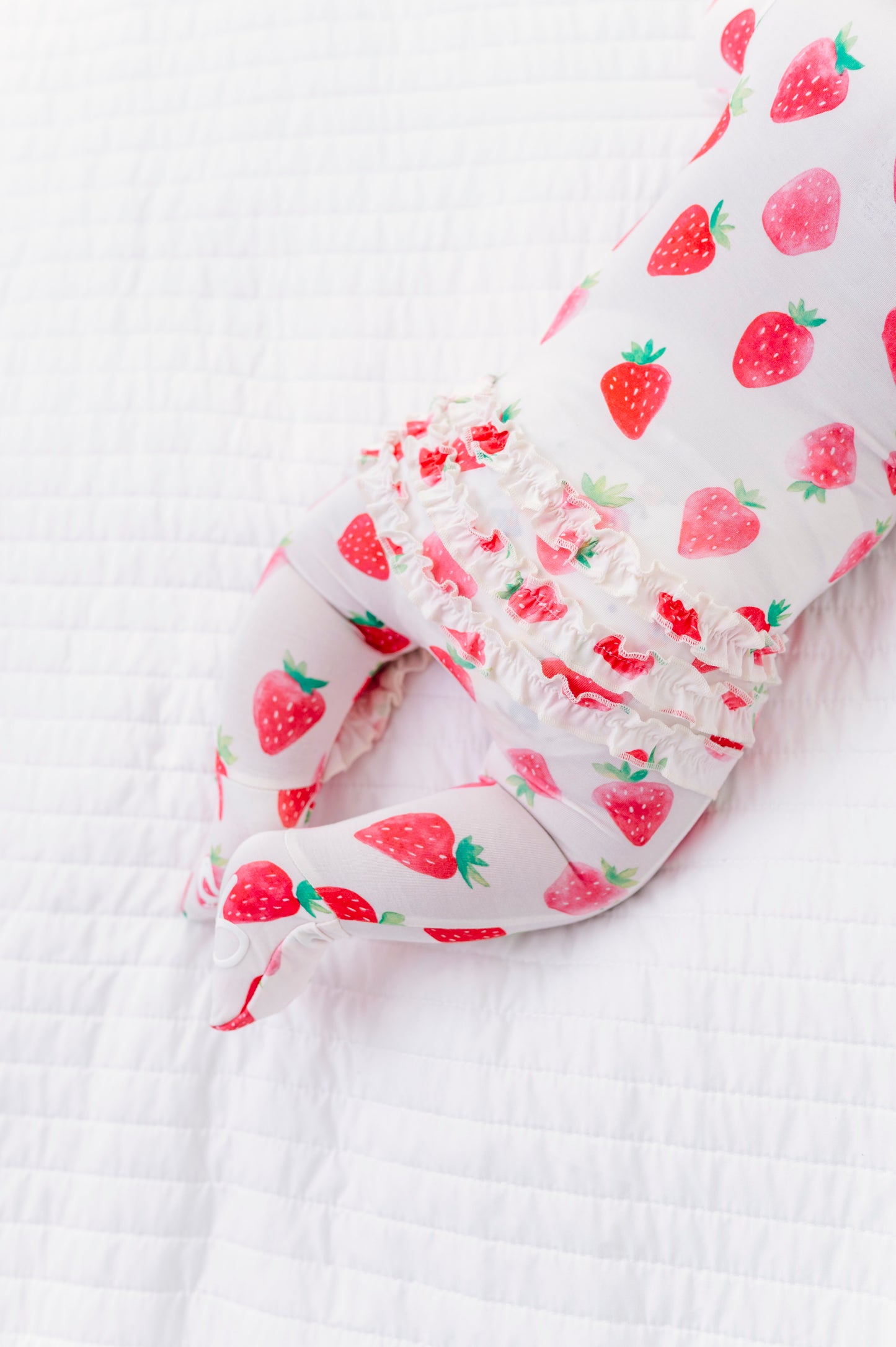 Sweet Strawberry Ruffle Convertible Romper