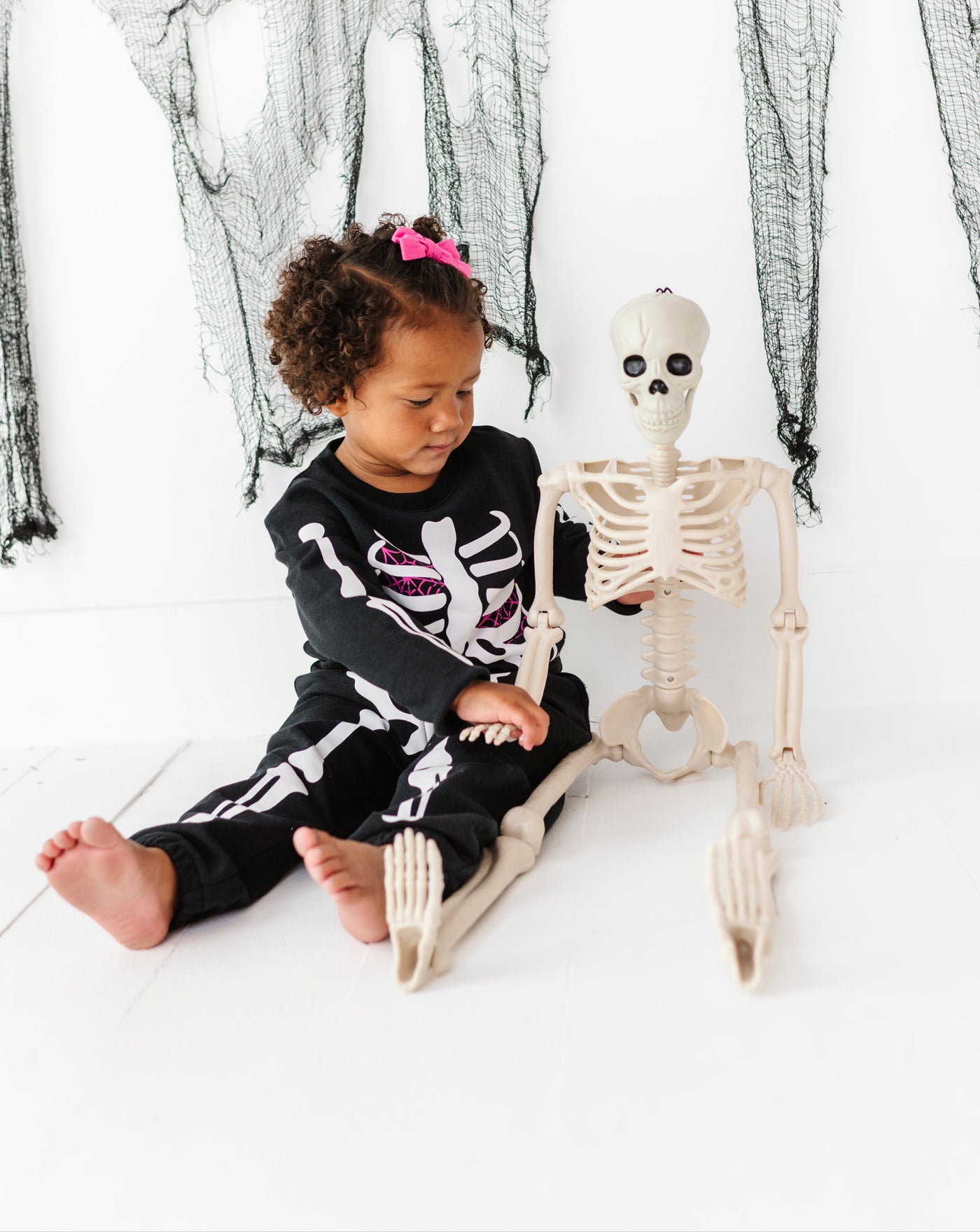 Bones Glow-In-The-Dark Jogger Set- PINK