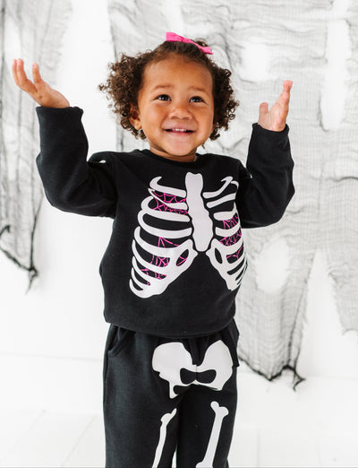 Bones Glow-In-The-Dark Jogger Set- PINK