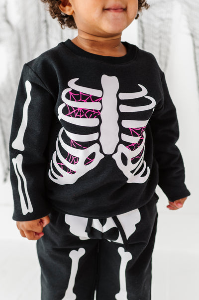 Bones Glow-In-The-Dark Jogger Set- PINK