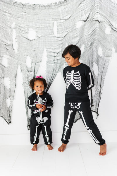 Bones Glow-In-The-Dark Jogger Set- GREY