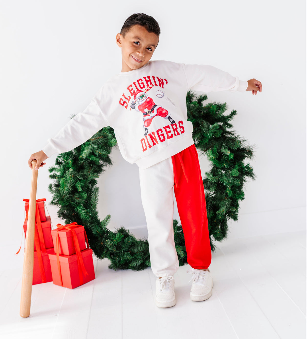 Colorblock Joggers - Red & Beige