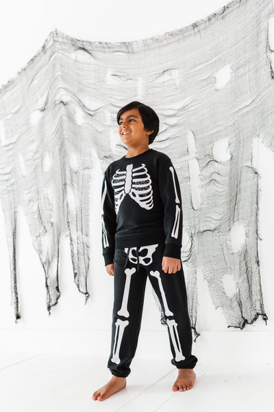 Bones Glow-In-The-Dark Jogger Set- GREY