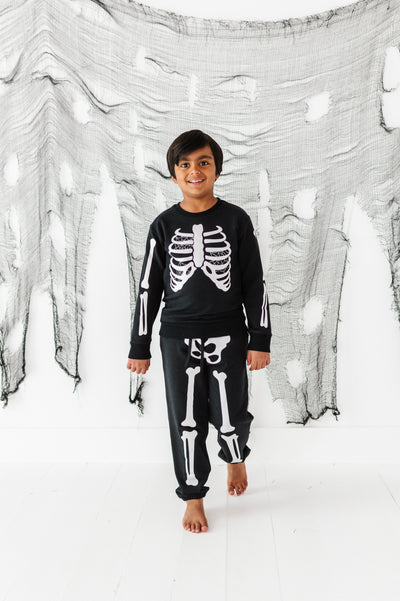 Bones Glow-In-The-Dark Jogger Set- GREY