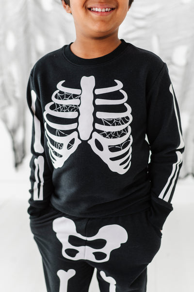 Bones Glow-In-The-Dark Jogger Set- GREY