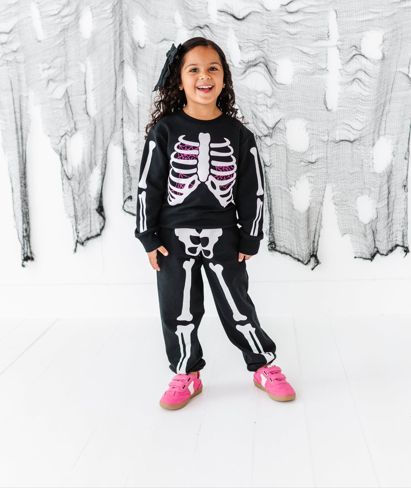 Bones Glow-In-The-Dark Jogger Set- PINK