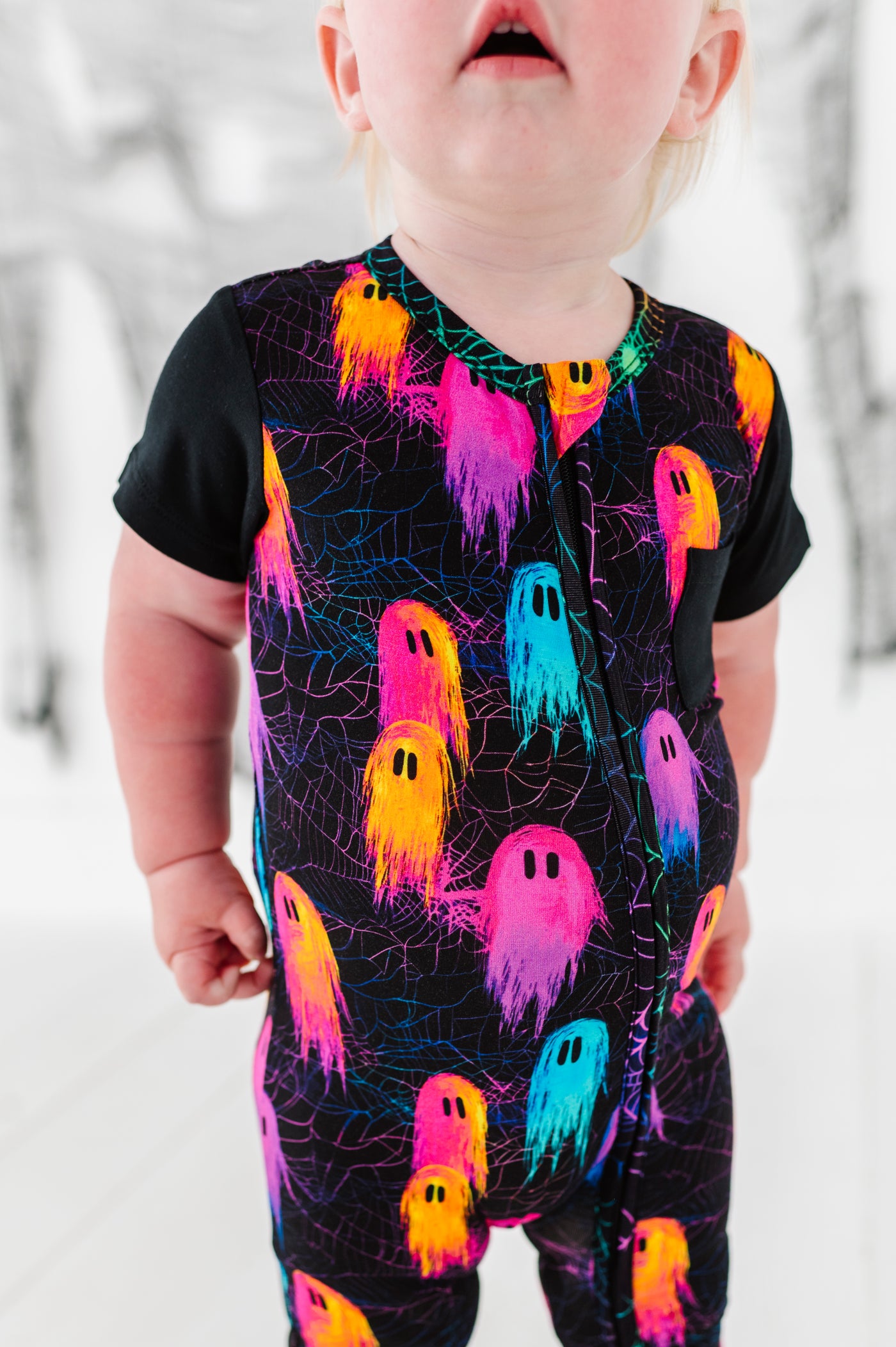 Electric BOO-gie Zip Romper