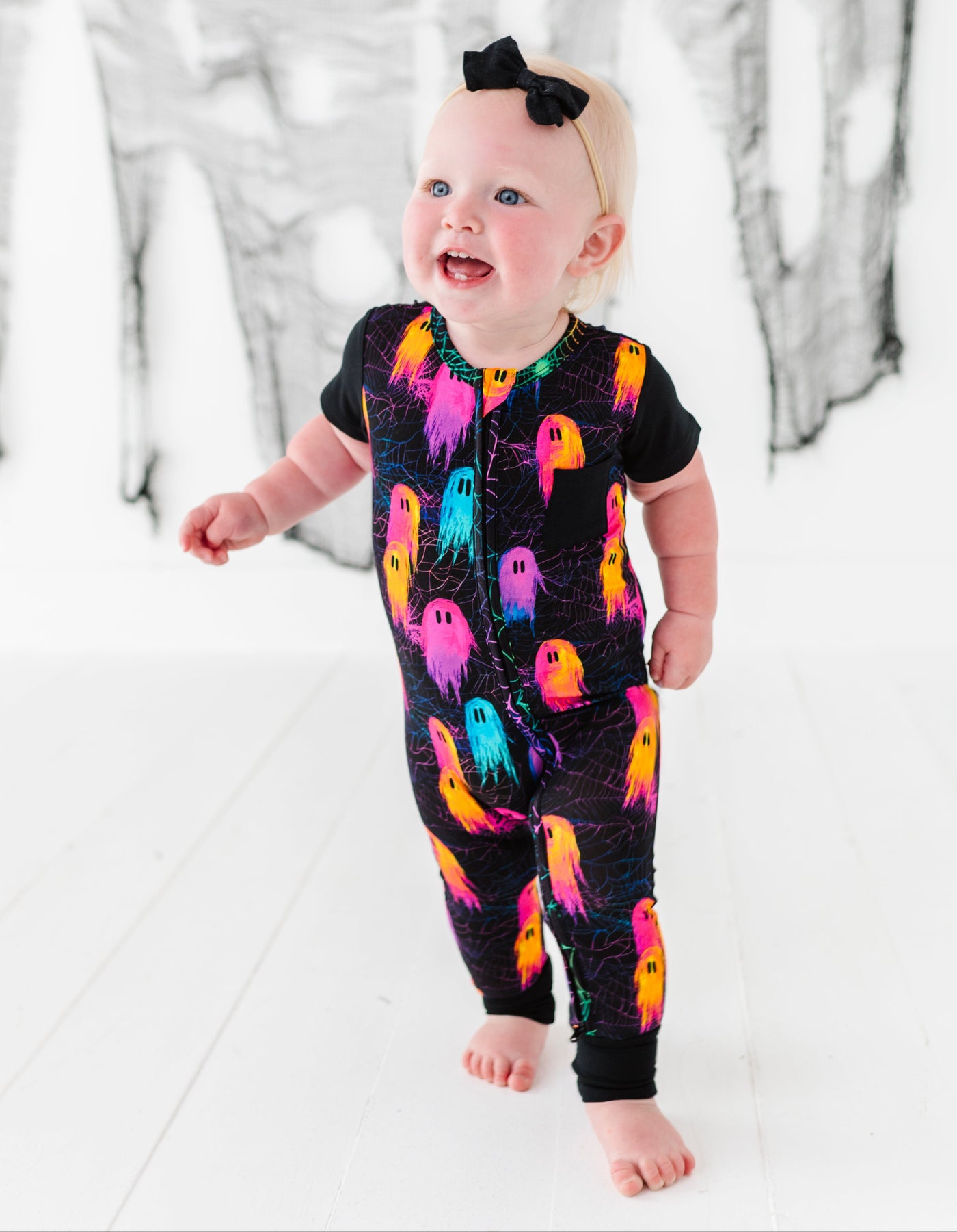 Electric BOO-gie Zip Romper
