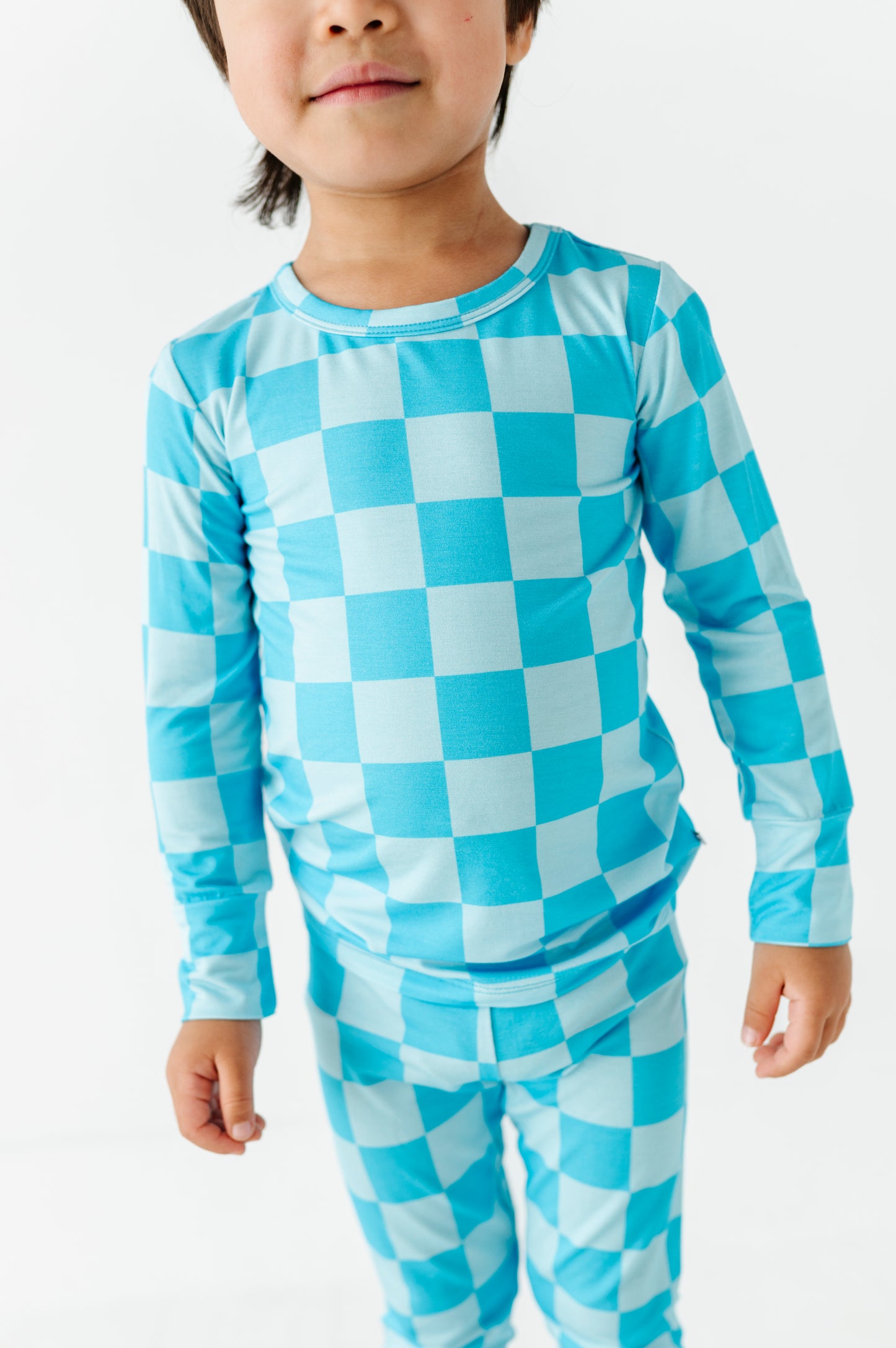 Blue Checker Bamboo Pajama Set