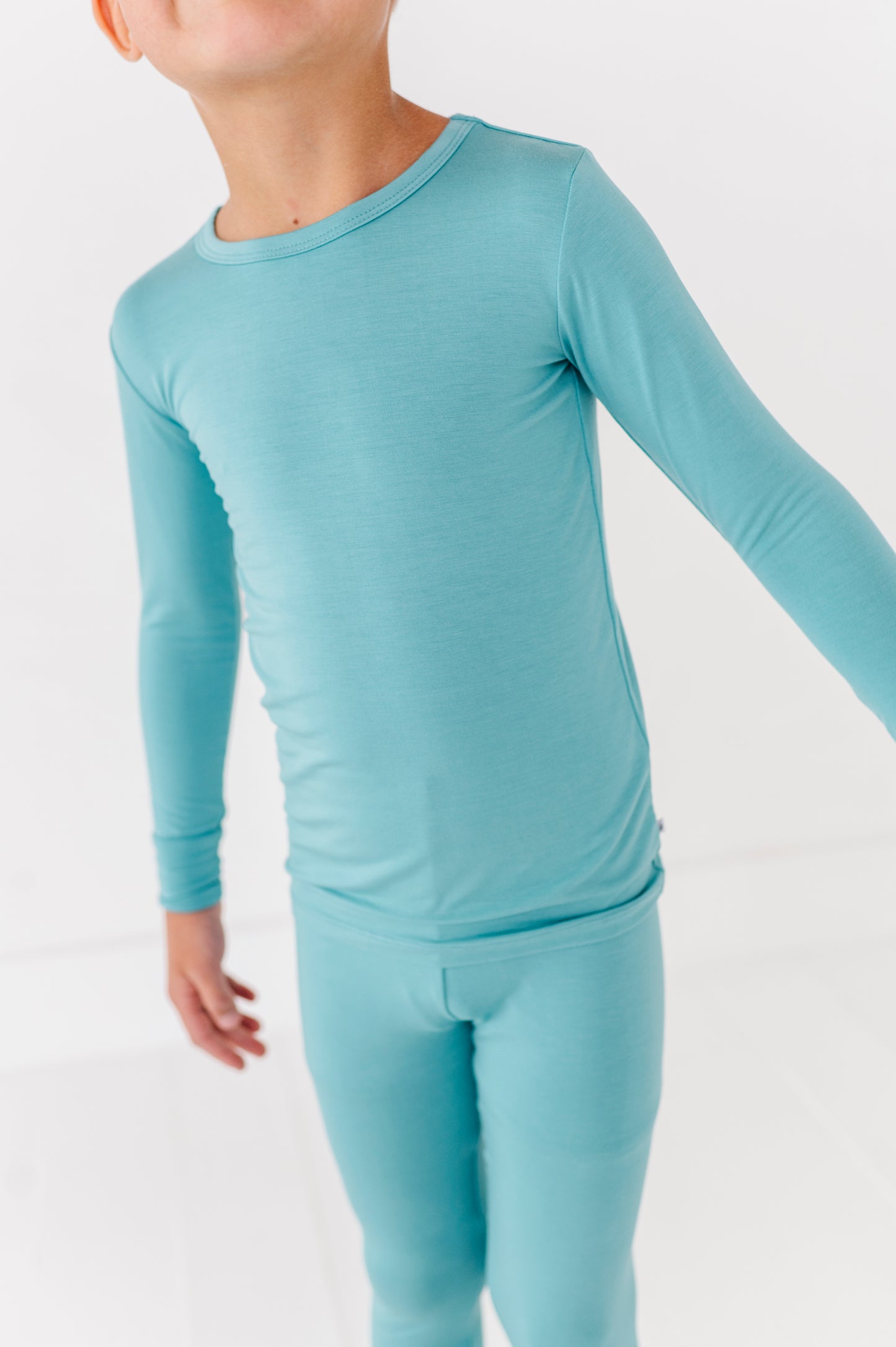 Soft slate colored bamboo pajama set for kids