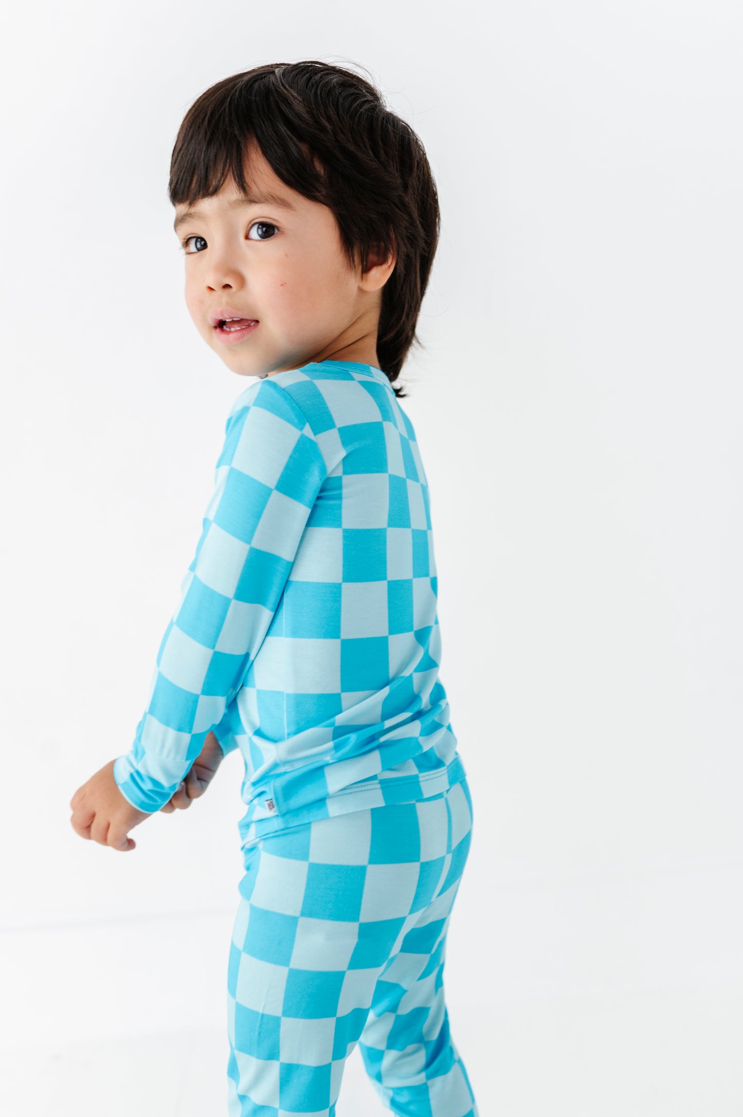 Blue Checker Bamboo Pajama Set